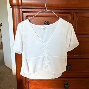 Express White V-neck Blouse